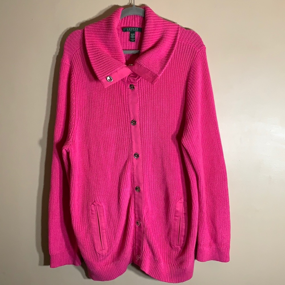 Lauren Ralph Lauren Pink Knit Cardigan/Sweater